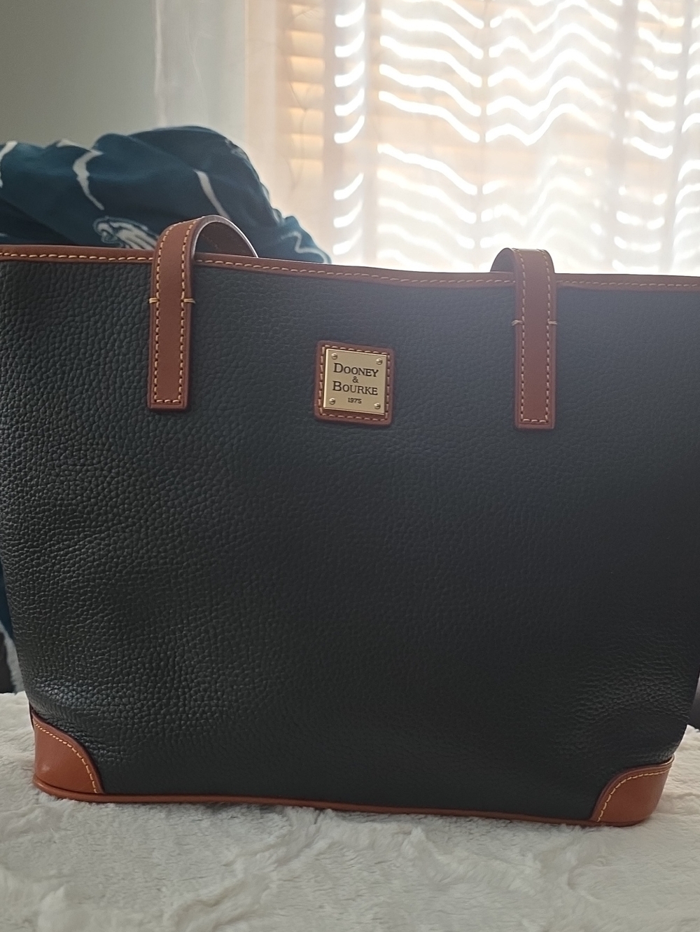 Dooney & Bourke Black and Brown Leather Tote Bag